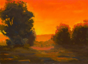 Study in Orange by Western pastel landscape artist Don Rantz