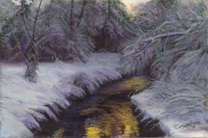 Winter Stream by Western pastel landscape artist Don Rantz